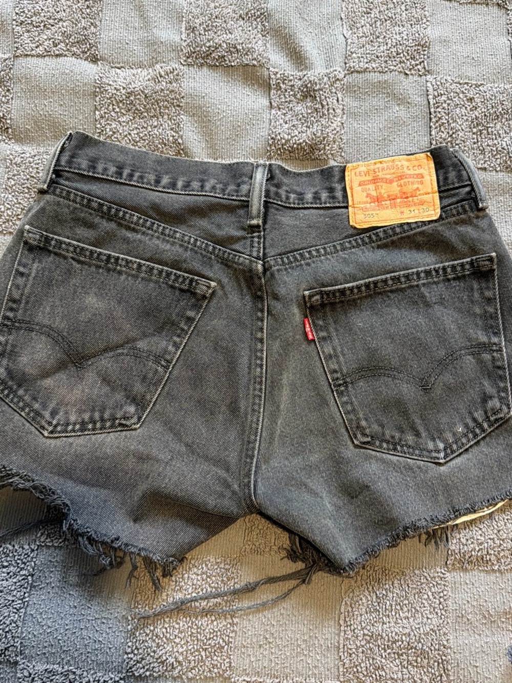 Levi's Black Washed Denim Cutoff Shorts